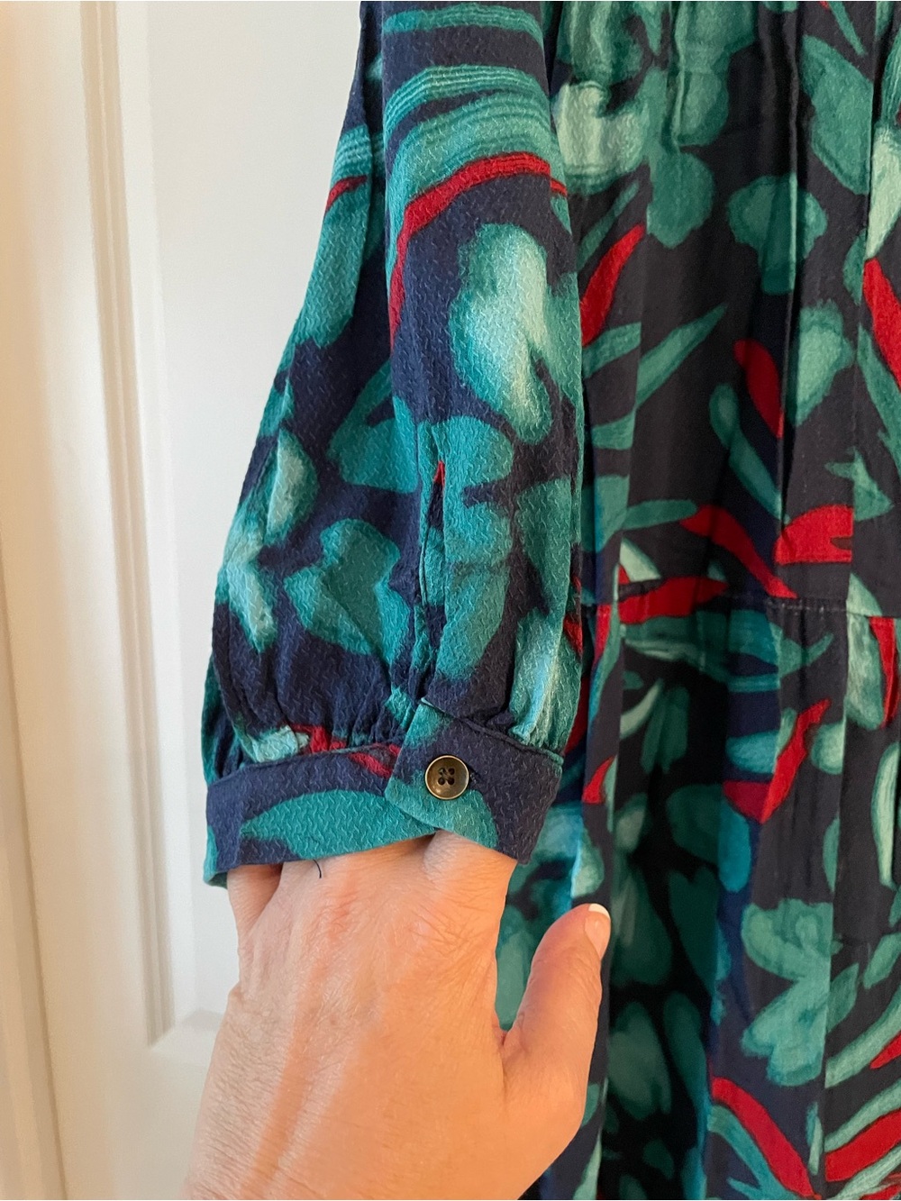 Westbound Teal, Navy & Red Floral High-Low Dress - Picture 5 of 5